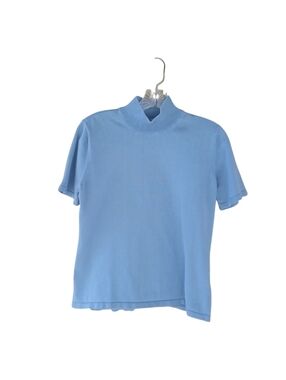 Talbots Periwinkle Blue Short Sleeved Mock Neck Sweater Medium